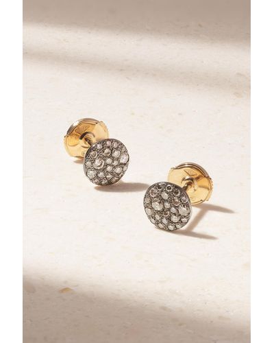 Pomellato Sabbia Rhodium-plated 18-karat Rose Gold Diamond Earrings - Natural