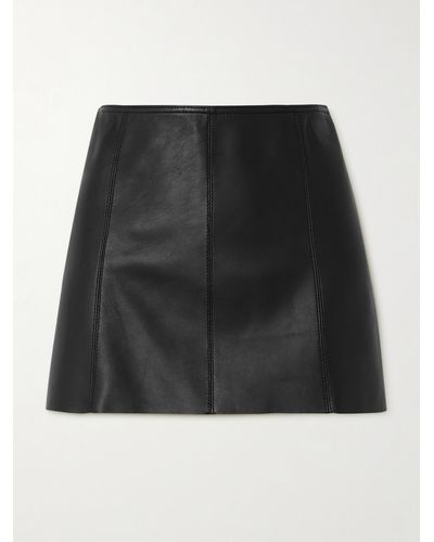 Petar Petrov Panelled Leather Mini Skirt - Black