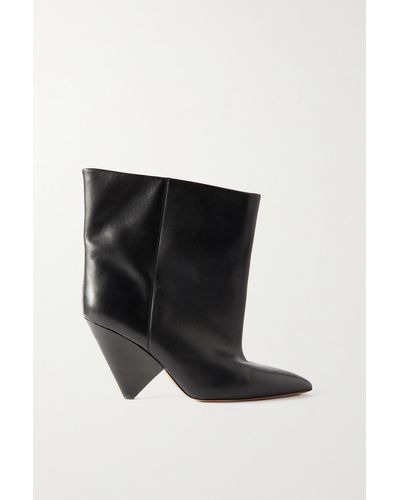 Isabel Marant Miyako Leather Ankle Boots - Black