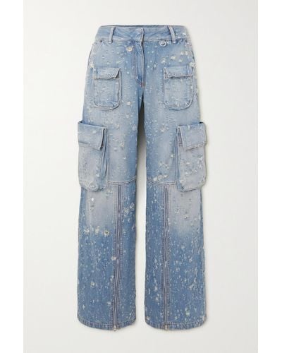 Acne Studios Boyfriend-jeans In Distressed-optik - Blau