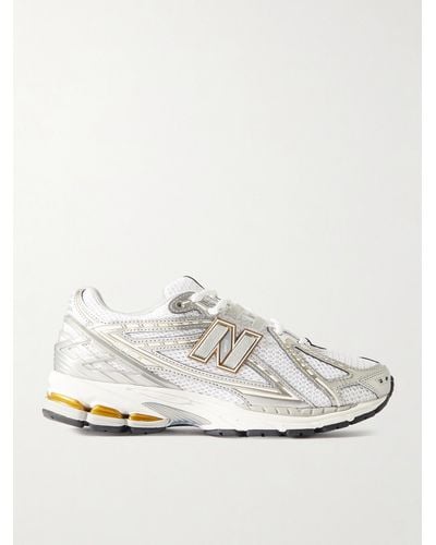 New Balance 1906 Metallic Leather And Rubber-trimmed Mesh Trainers - White