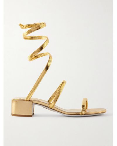 Carvela Serafina Platform Heel Sandals, Gold at John Lewis & Partners