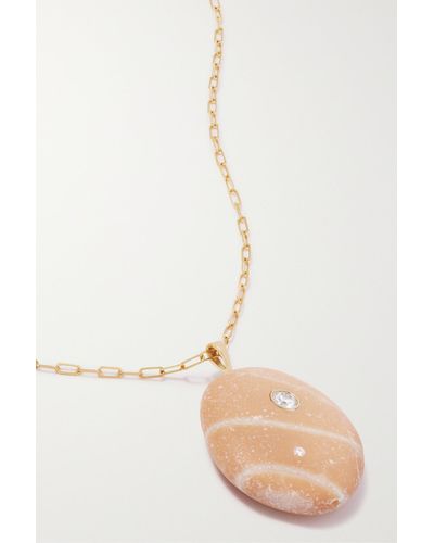 CVC Stones Blush 18-karat Gold, Stone And Diamond Necklace - Natural