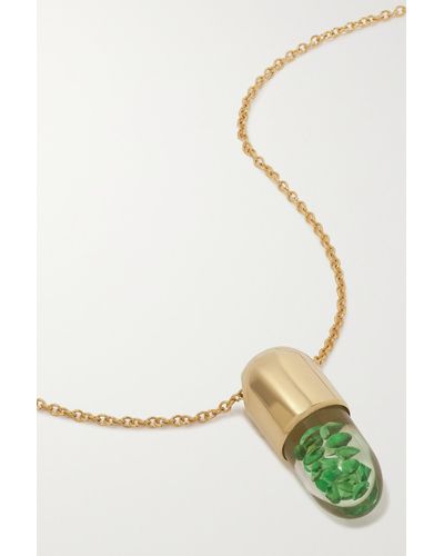 Robinson Pelham Mini Elixir Of Health 14-karat Gold Tsavorite Necklace - Green