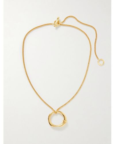 Jil Sander Goldfarbene Kette - Weiß