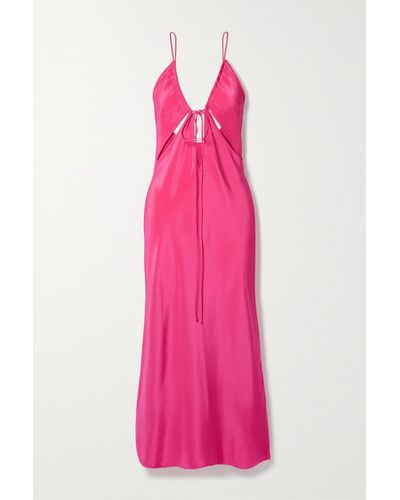 Christopher Esber Triquetra Cutout Silk-satin Midi Dress - Pink