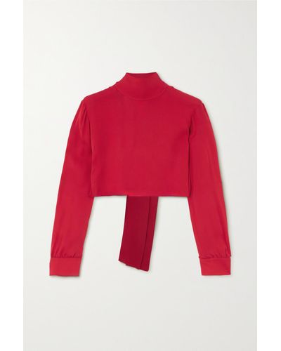 Gucci Pussy-bow Silk-georgette Blouse - Red