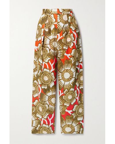 Mara Hoffman + Net Sustain Marella Floral-print Hemp Wide-leg Pants - White