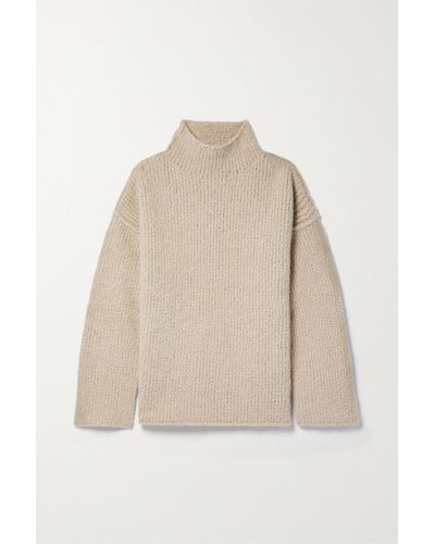 Lauren Manoogian Merino Wool Bouclé Turtleneck Sweater - Natural