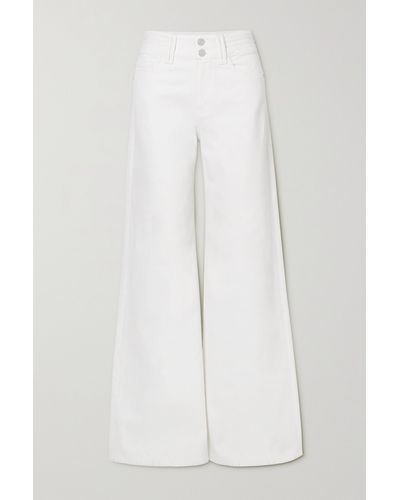 FRAME Triple Binding High-rise Wide-leg Jeans - White
