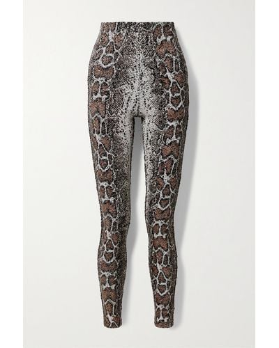 Commando Snake-print Sequined Stretch-jersey Leggings - Natural