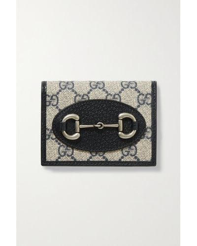 Gucci Horsebit 1955 Leather-trimmed Printed Coated-canvas Cardholder in  Natural