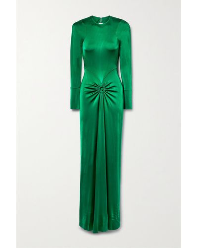 Victoria Beckham Rückenfreies Abendkleid mit Raffung - Grün
