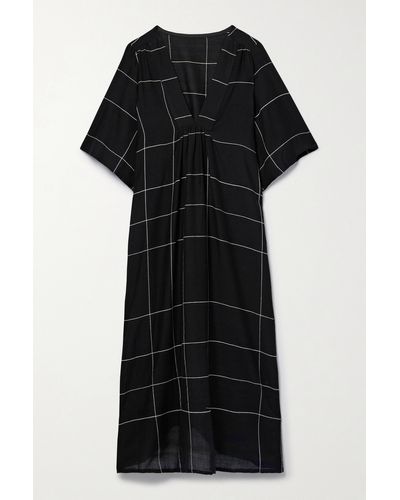lemlem + Net Sustain Edna Checked Cotton-blend Dress - Black