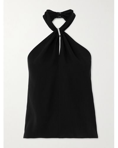 Theory Embellished Silk Halterneck Top - Black