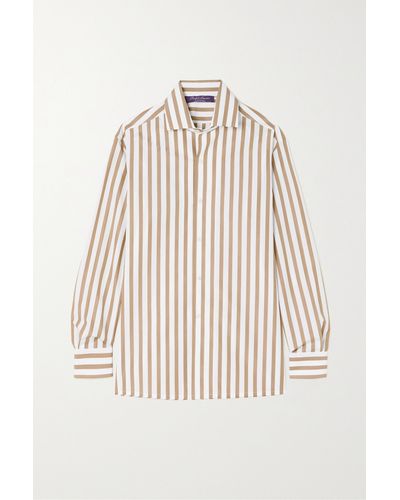 Ralph Lauren Collection Capri Striped Cotton-poplin Shirt - Natural