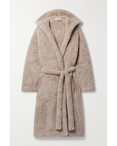 Skin Wyleen Hooded Recycled-fleece Robe - Natural