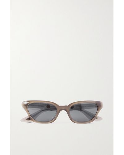 Oliver Peoples + Khaite 1983c Cat-eye Acetate And Silver-tone Sunglasses - Grey