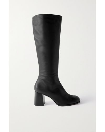 Reformation Nylah Leather Knee Boots - Black