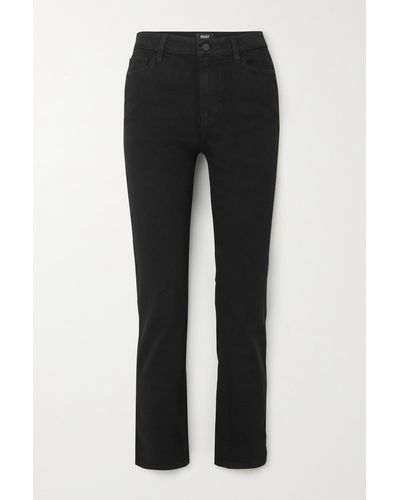 PAIGE Cindy Cropped High-rise Straight-leg Jeans - Black