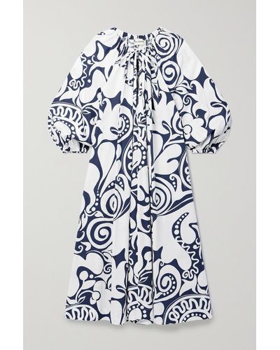 Mara Hoffman + Net Sustain Salma Printed Organic Cotton-poplin Maxi Dress - Blue