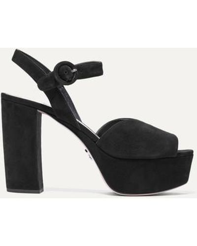 Prada Platform Sandals - Black