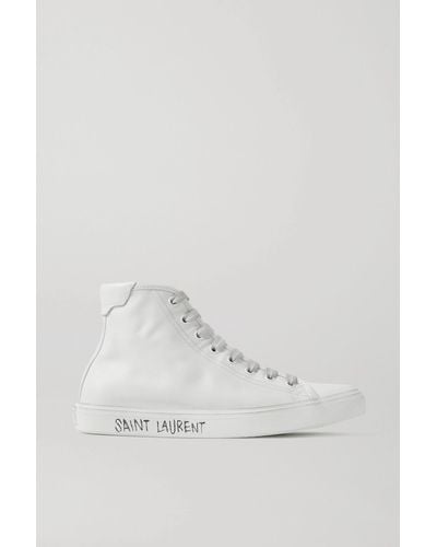 Saint Laurent Malibu High-top Canvas Trainers - White