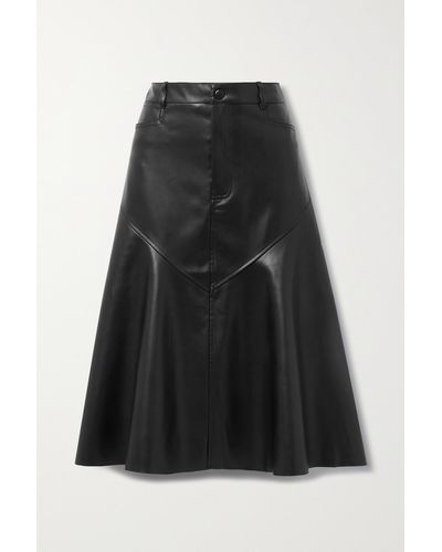 PROENZA SCHOULER WHITE LABEL Jesse Panelled Vegan Leather Midi Skirt - Black