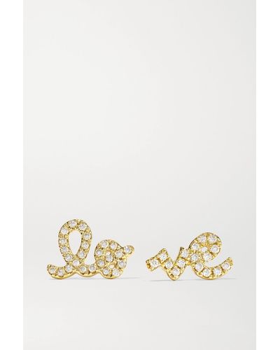 Sydney Evan Love 14-karat Gold Diamond Earrings - Natural