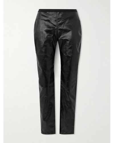 Rick Owens Coated Low-rise Skinny Jeans - Black