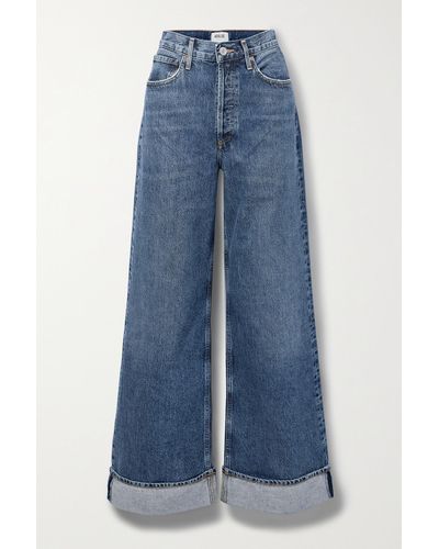 Agolde + Net Sustain Dame High-rise Wide-leg Organic Jeans - Blue