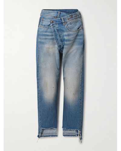 R13 Crossover Asymmetrische Boyfriend-jeans Mit Distressed-details - Blau