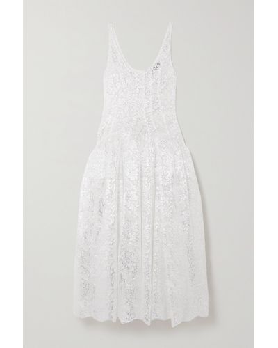 Simone Rocha Metallic Lace Midi Dress - White