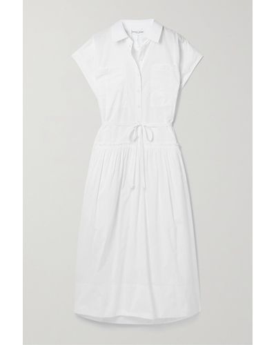 Apiece Apart + Net Sustain Dunes Belted Gathered Organic Cotton-voile Midi Dress - White