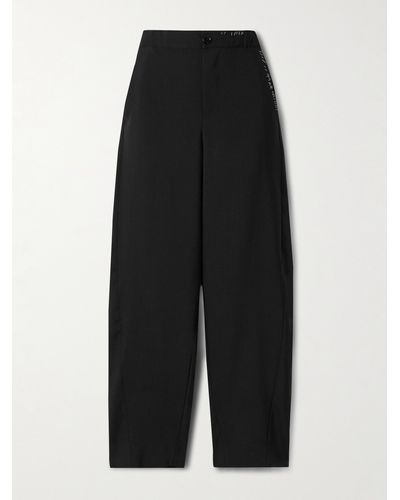 Marni Embroidered Wool Tapered Trousers - Black