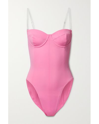 Norma Kamali Corset Mio Strapless Underwired Swimsuit - Pink