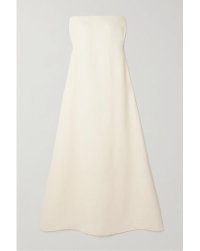 The Row Pau Strapless Silk Crepe De Chine Gown - Natural