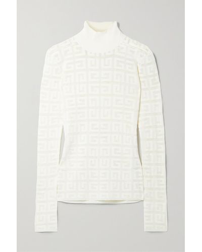 Givenchy Jacquard-knit Turtleneck Sweater - White