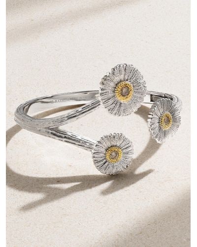 Buccellati Blossoms Sterling Silver And Gold Vermeil Diamond Bracelet - Natural