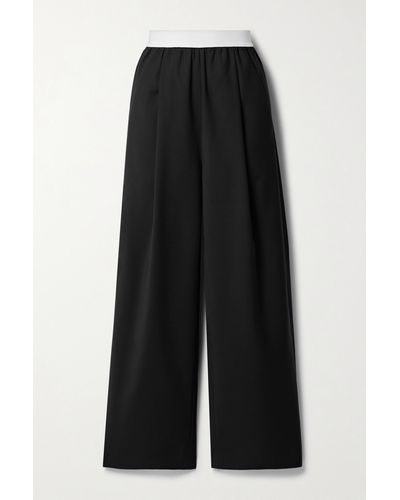 Tibi + Net Sustain Marit Pleated Recycled Woven Wide-leg Trousers - Black