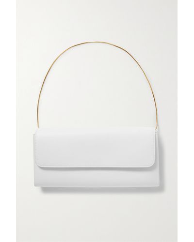 The Row Aurora Leather Shoulder Bag - White