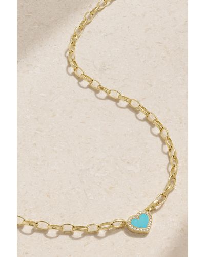 Jennifer Meyer Small Edith 18-karat Gold, Turquoise And Diamond Necklace - Metallic