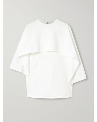 Jil Sander Cape-effect Cotton-jersey Blouse - White