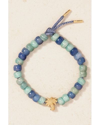 Carolina Bucci Palma Forte Beads Armband Aus Lurex® Mit Amazoniten, Achaten Und Details Aus 18 Karat Gold - Blau