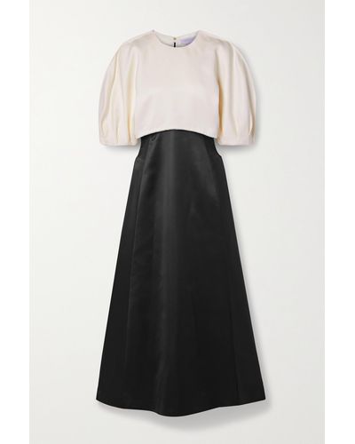 Gabriela Hearst Monod Cutout Wool And Silk-blend Duchesse-satin Maxi Dress - Black