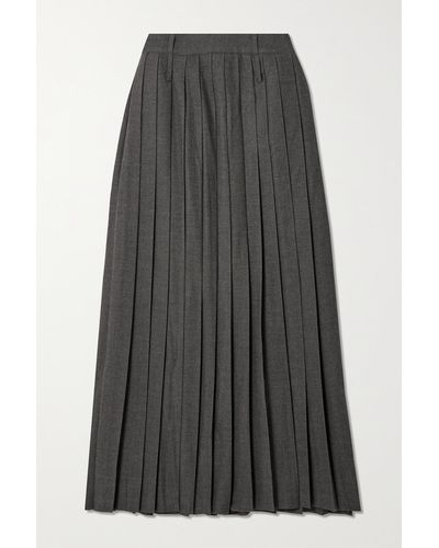 Frankie Shop Bailey Pleated Woven Maxi Skirt - Grey