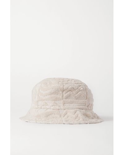 Lucy Folk Oasis Cotton-terry Bucket Hat - Natural