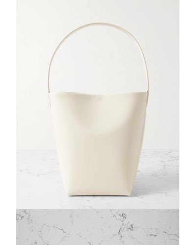 The Row Small Leather Park Tote Bag - White