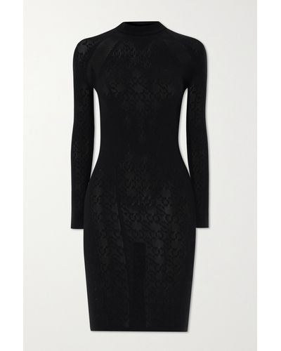 Wolford + Net Sustain + Simkhai Pointelle-knit Stretch-econyl Mini Dress - Black