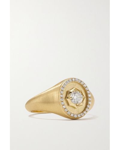 Jade Trau Sophisticate Ring Aus 18 Karat Gold Mit Diamanten - Mettallic